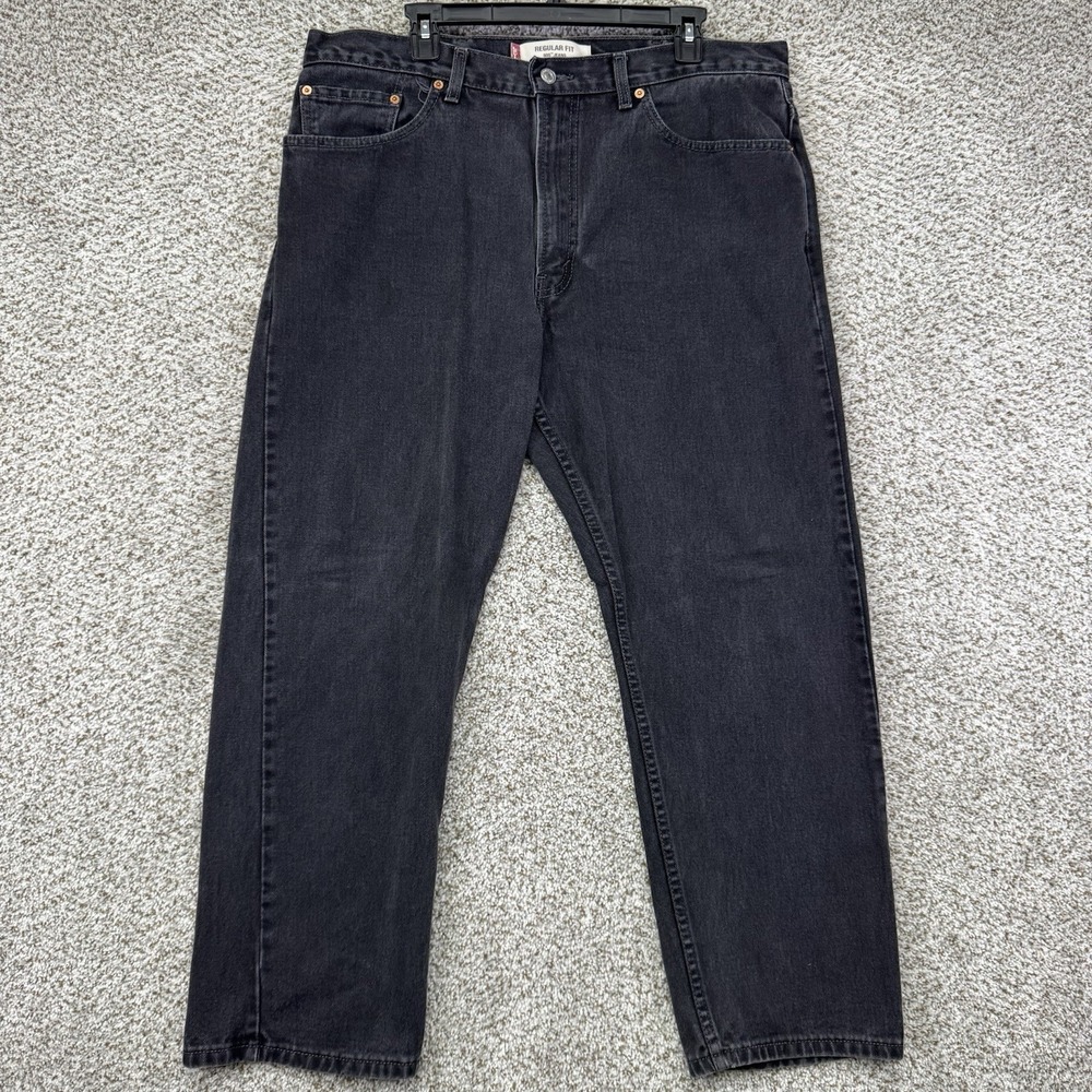 Vintage Levi's Jeans Mens 38x28 Black Denim 100% Cotton 505 Regular Fit Y2K 2003